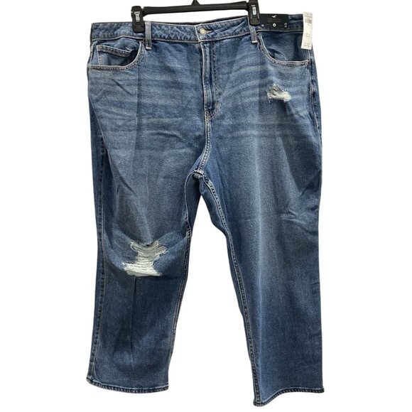 Hollister Vintage Straight Jeans Womens 21S Ultra High Rise Denim Distressed 90s - Picture 1 of 11